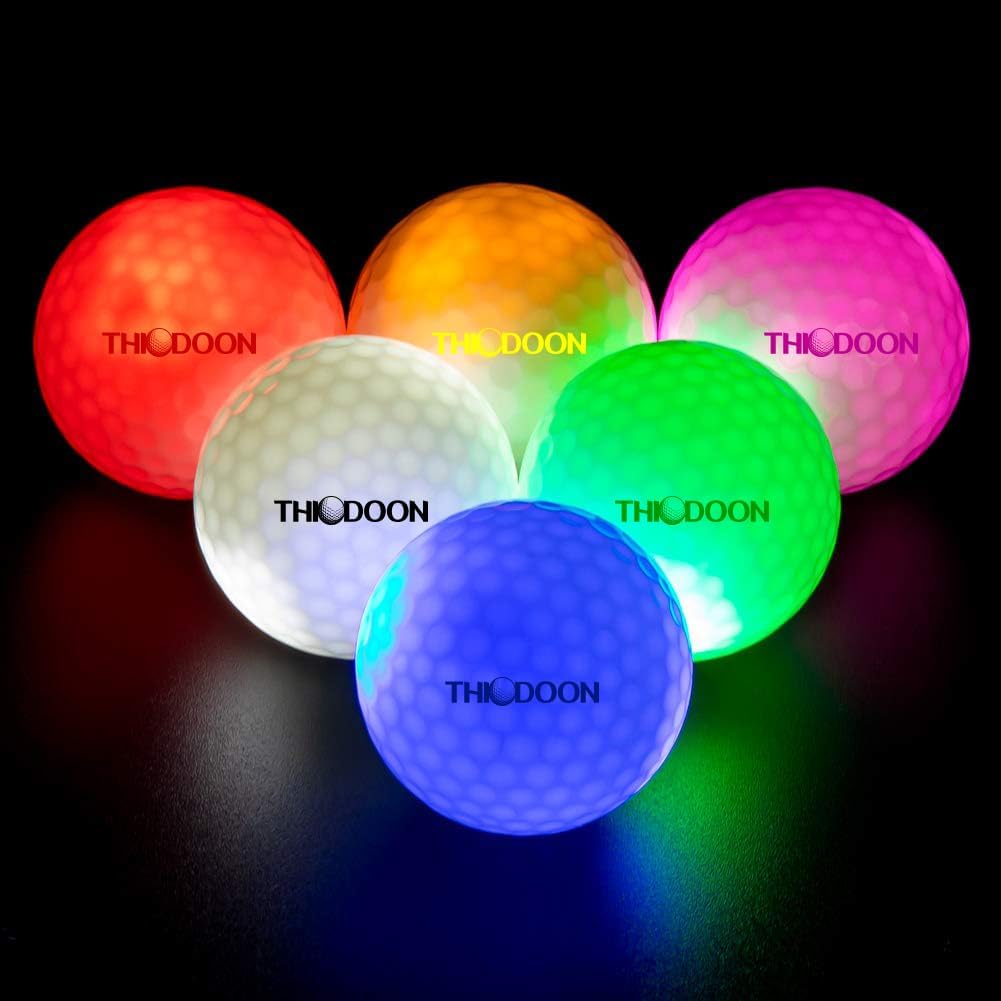 THIODOON Upgrade LED Golf Balls for Night Sports (6 Pack)