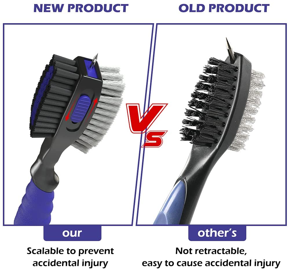 THIODOON 2 Pack Golf Club Brush and Groove Cleaner