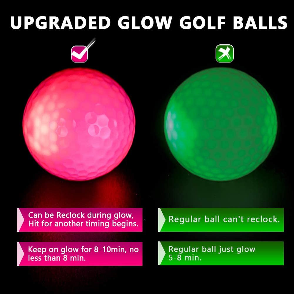 THIODOON Upgrade LED Golf Balls for Night Sports (6 Pack)
