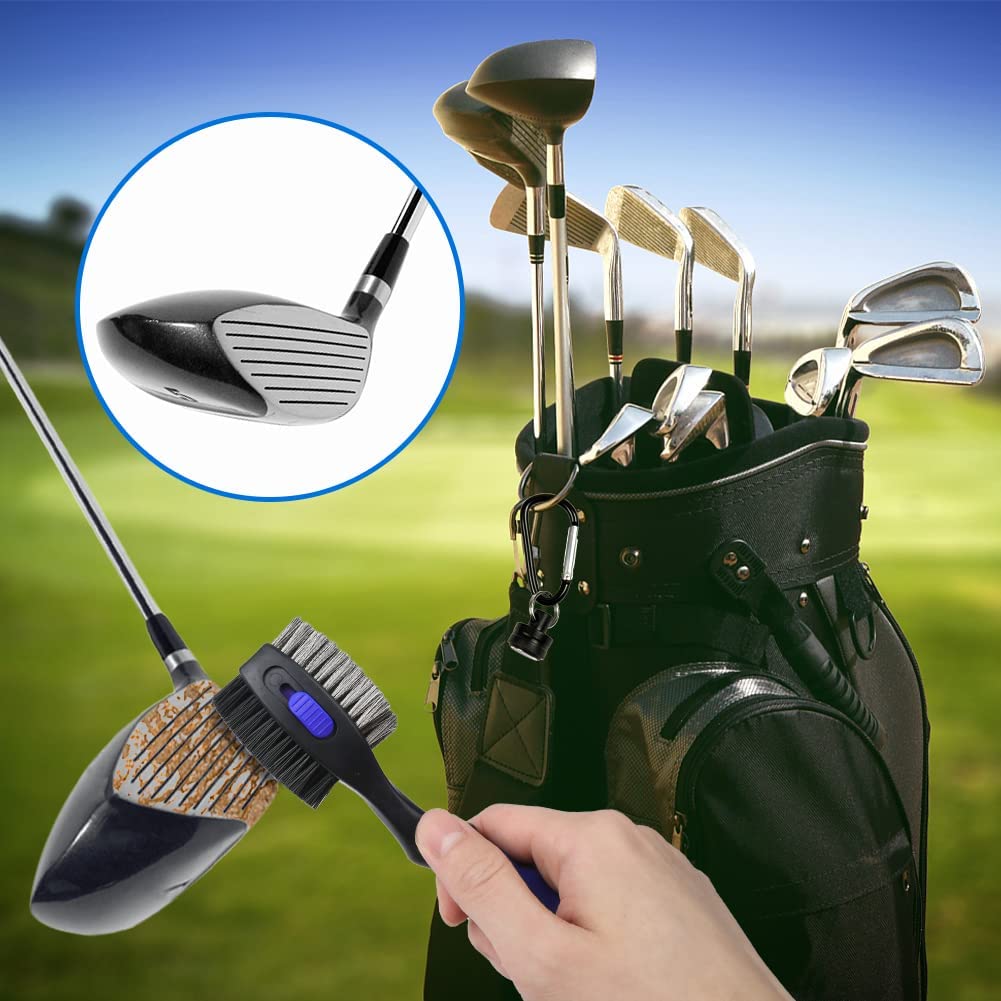 THIODOON 2 Pack New Golf Club Brushes and Groove Cleaner with Magnetic Keychain Oversized Golf Brush Head