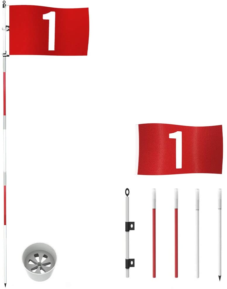 THIODOON 6FT Golf Flagstick For Yard Pro Detachable Golf Hole Cup And Flag
