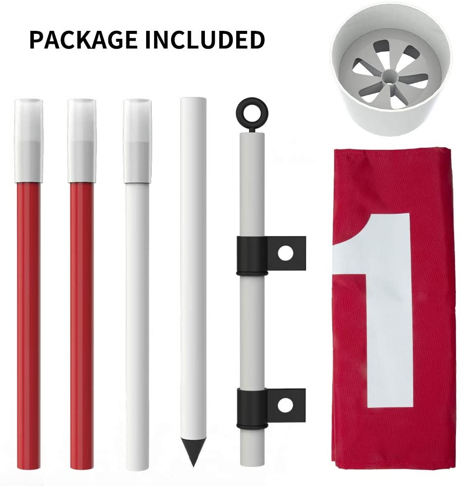 THIODOON 6FT Golf Flagstick For Yard Pro Detachable Golf Hole Cup And Flag