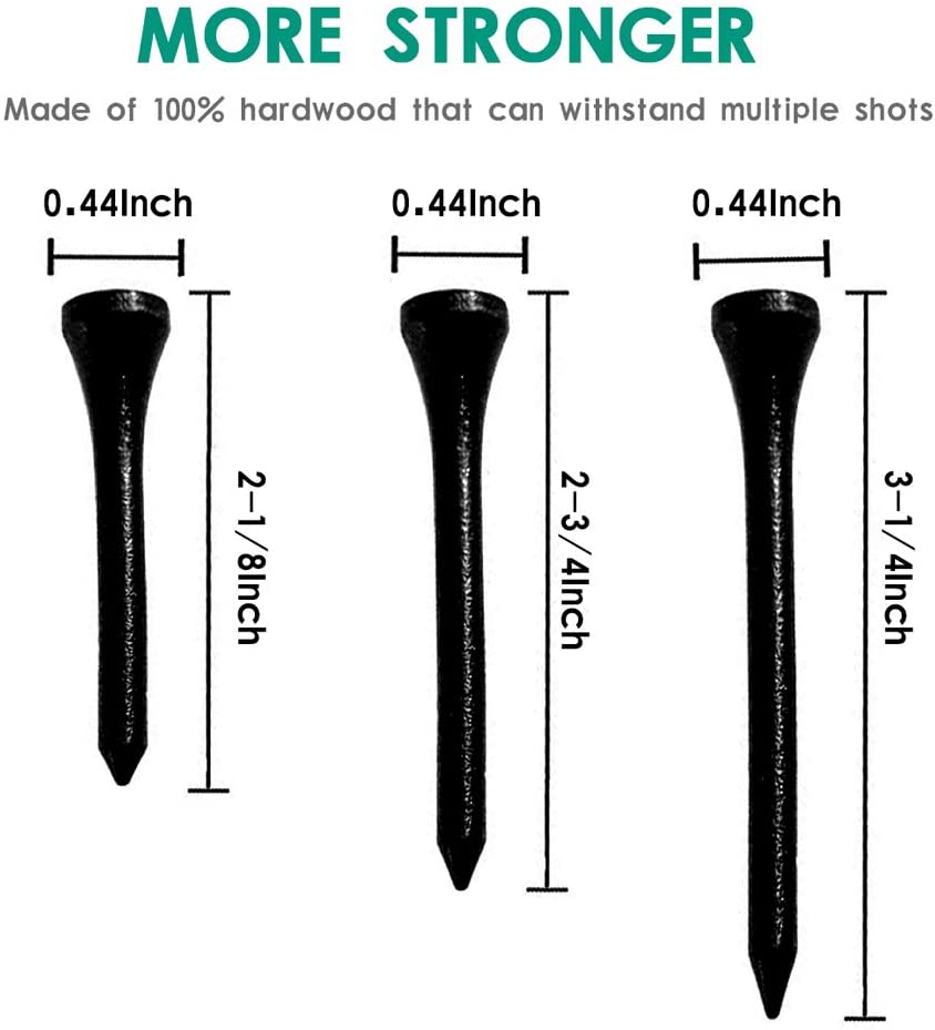 THIODOON Golf Tees - Professional Natural Wood Golf Tees (100 PCS)