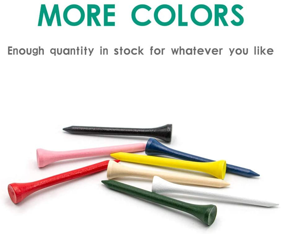 THIODOON Golf Tees - Professional Natural Wood Golf Tees (100 PCS)